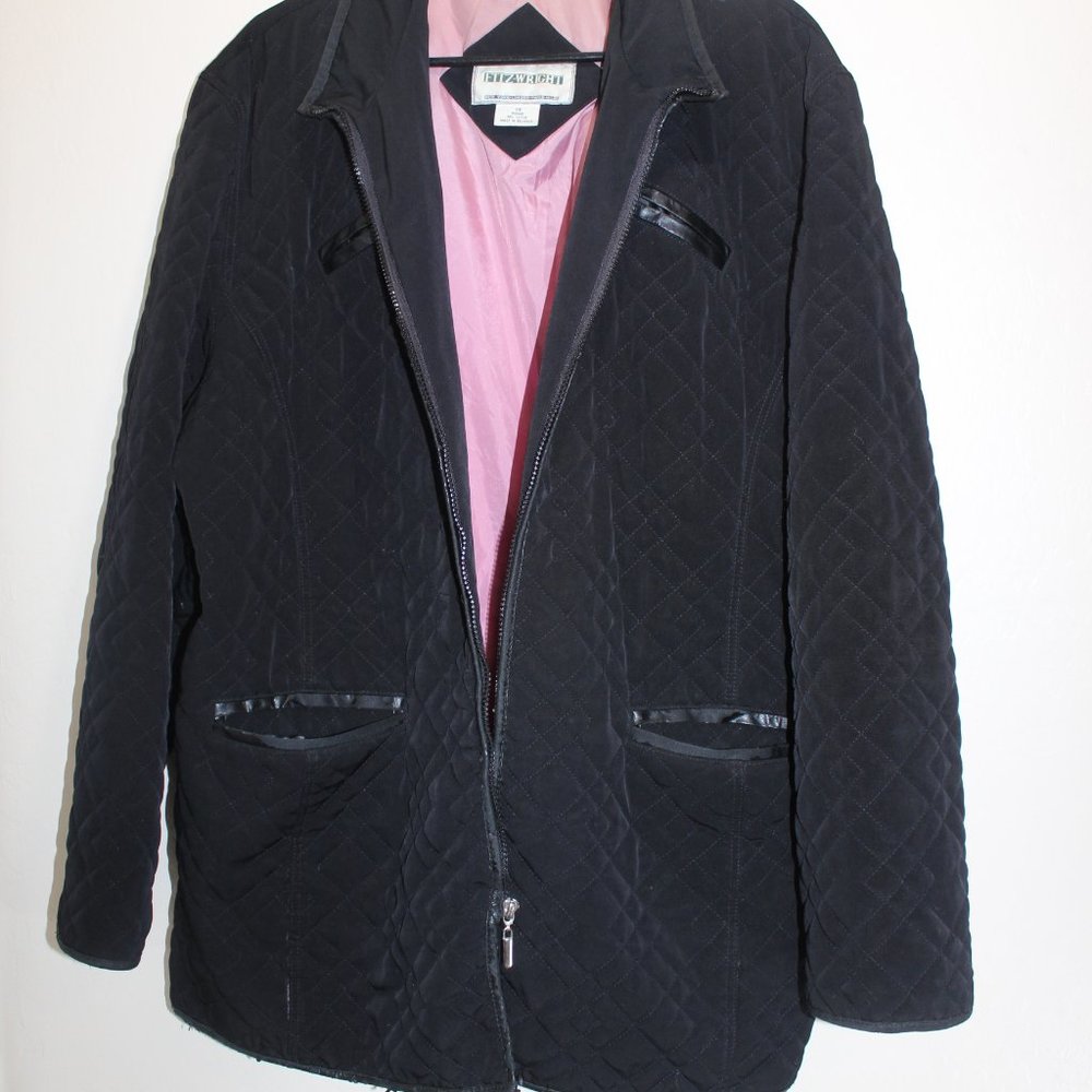 Fitz-Wright Black Quilted Vintage Antique Vintage Jacket size 3X